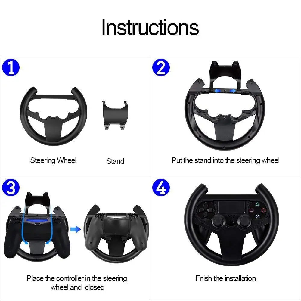 Cleswe For PS4 Gaming Racing Wheel GD19 Steering Gamepad Controller Grip for Sony Playstation 4 | Электроника
