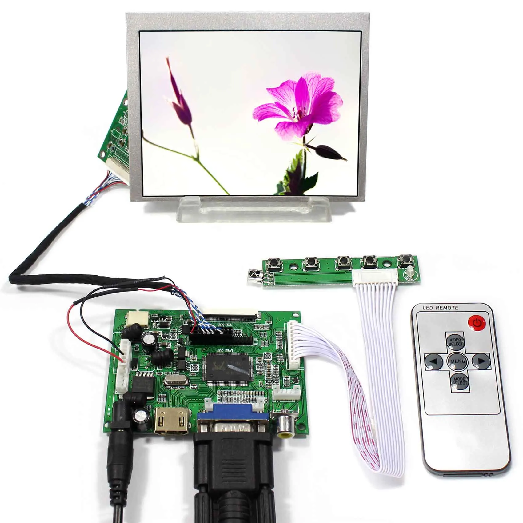 H DMI + VGA 2AV ЖК-дисплей драйвер платы LVDS Tcon с 5 6 дюймов 640X480 AT056TN53-V1 Экран | Электроника