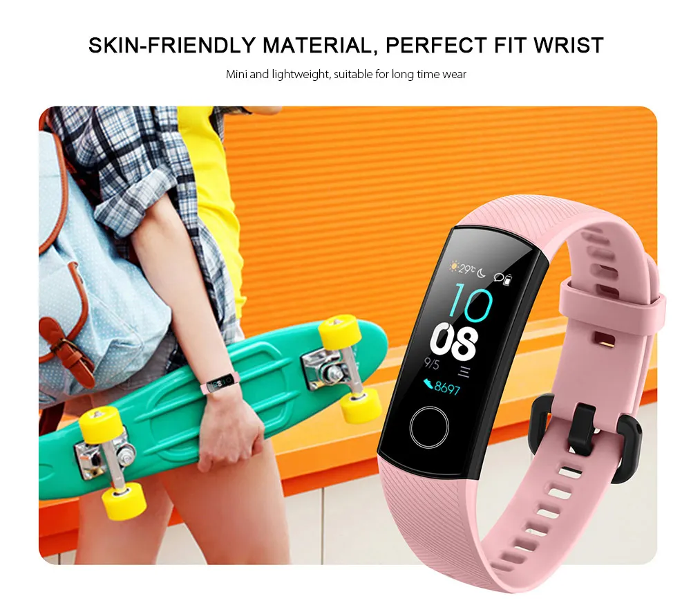 Huawei Honor Band 4 смарт-Браслет фитнес-браслет AMOLED цветной сенсорный экран фитнес-трекер для измерения сердечного ритма Smartband плавание сон оснастка