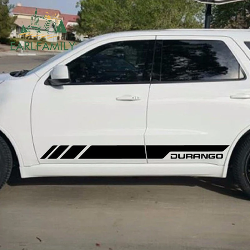 

EARLFAMILY 100cm x 7.1cm 2x Side Door Stripes Decal Vinyl Kit Car Sticker Styling for Dodge Durango 2010-2017 RT GT Sport Light