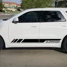 Наклейка EARLFAMILY, Виниловая наклейка на боковую дверь, 100 см х 7,1 см, 2 шт., стильная наклейка на автомобиль для Dodge Durango 2010-2017 RT GT Sport Light
