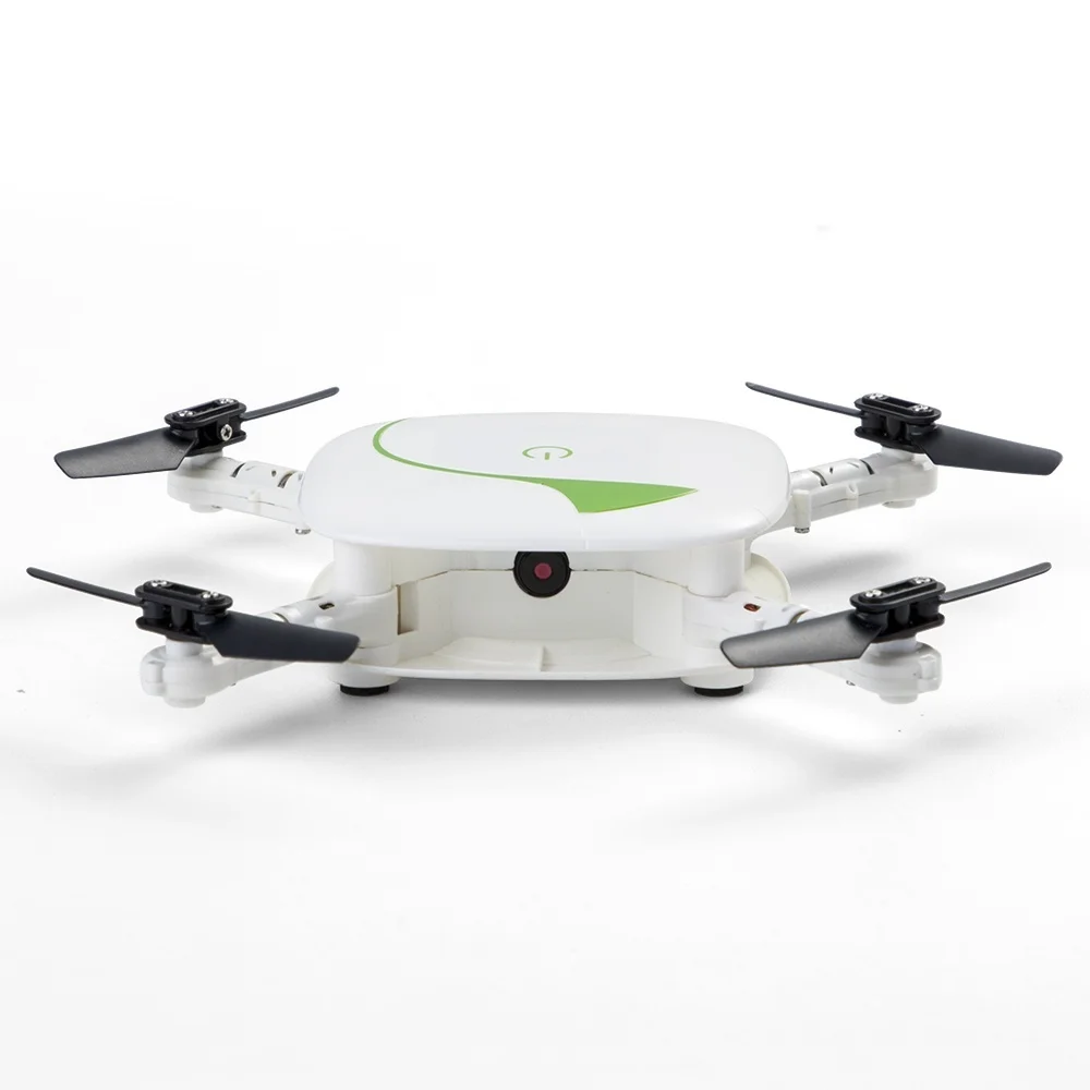 Складной карманный Радиоуправляемый квадрокоптер WIFI FPV Дрон с широкоугольной HD