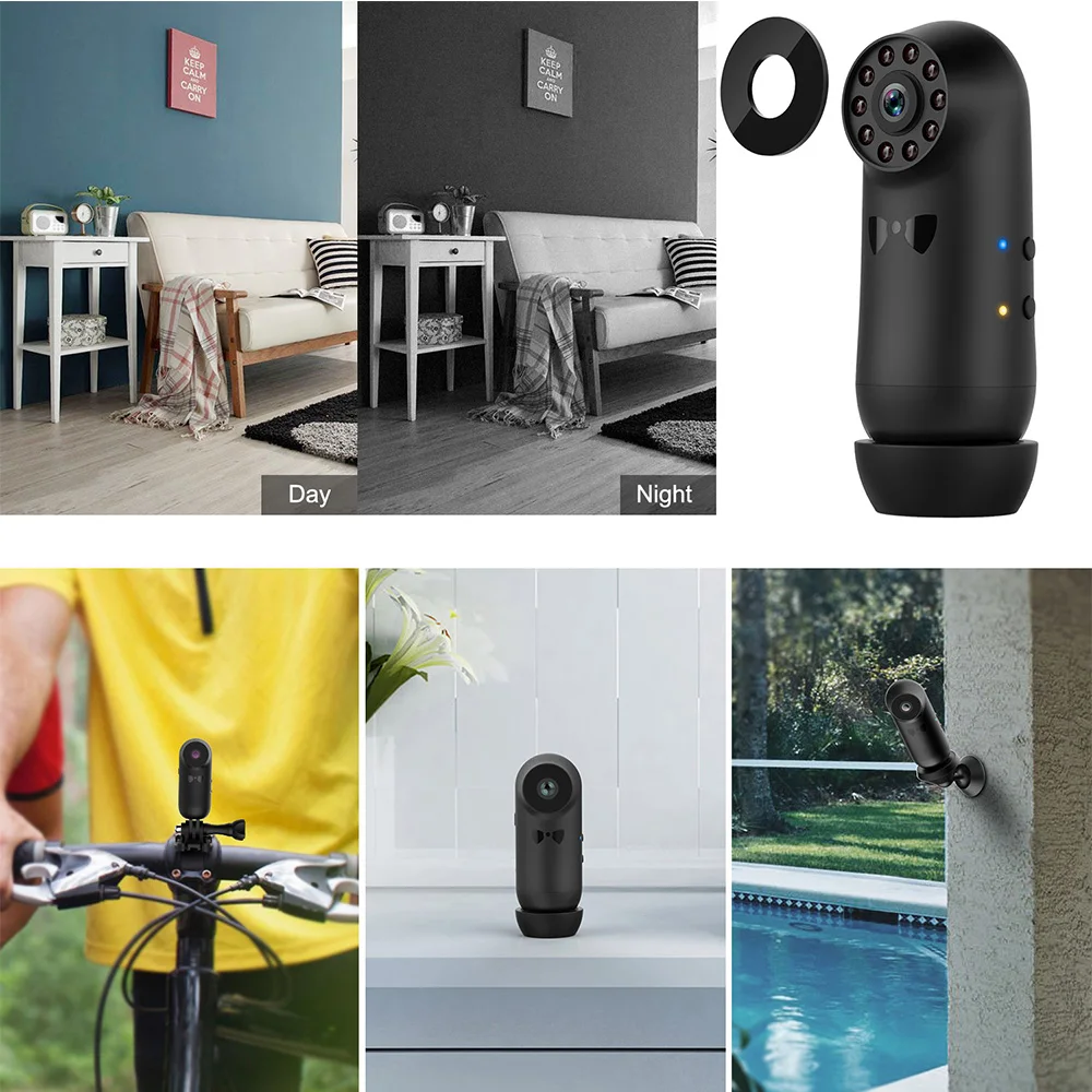 Мини Камера Wi Fi P2P IP Ночное видение камера видеонаблюдения с разрешением Full HD 1080 P