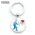 Круглые брелки для ключей TAFREE HEALTH, кольцо для ключей с медицинской картинкой, украшения для подарка HL18