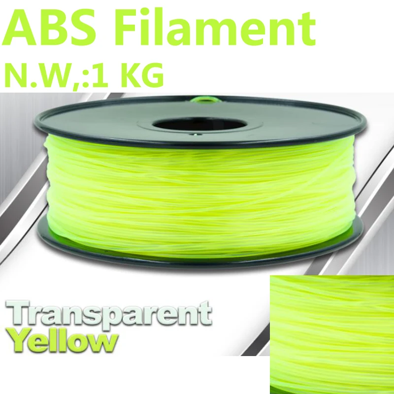 Прозрачный желтый 3d ручка abs 1 75 filamento impressora PinRui бренд мм Принтер Нити пластик abs|abs
