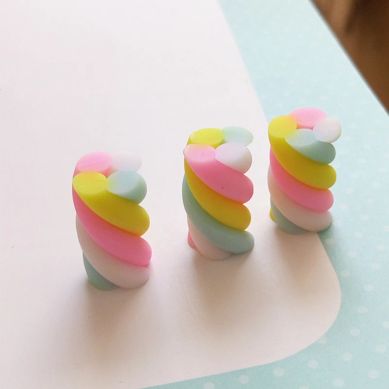 Tanduzi 100 шт. занимательная Полимерная глина Cotton Candy миниатюрный Marshmellow глина фимо для художественного оформления ногтей, ручная работа подвеска деко Запчасти