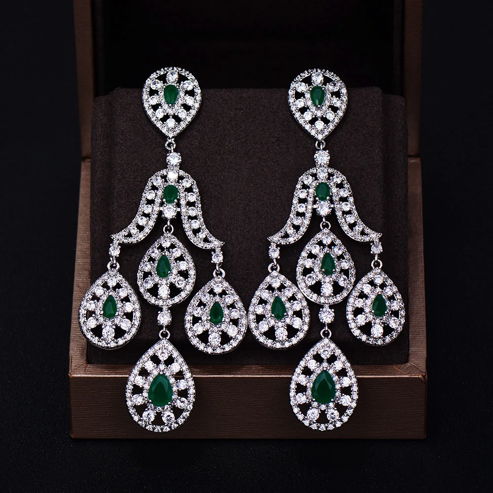 GODKI брендовые новые модные роскошные длинные Висячие свадебные серьги с