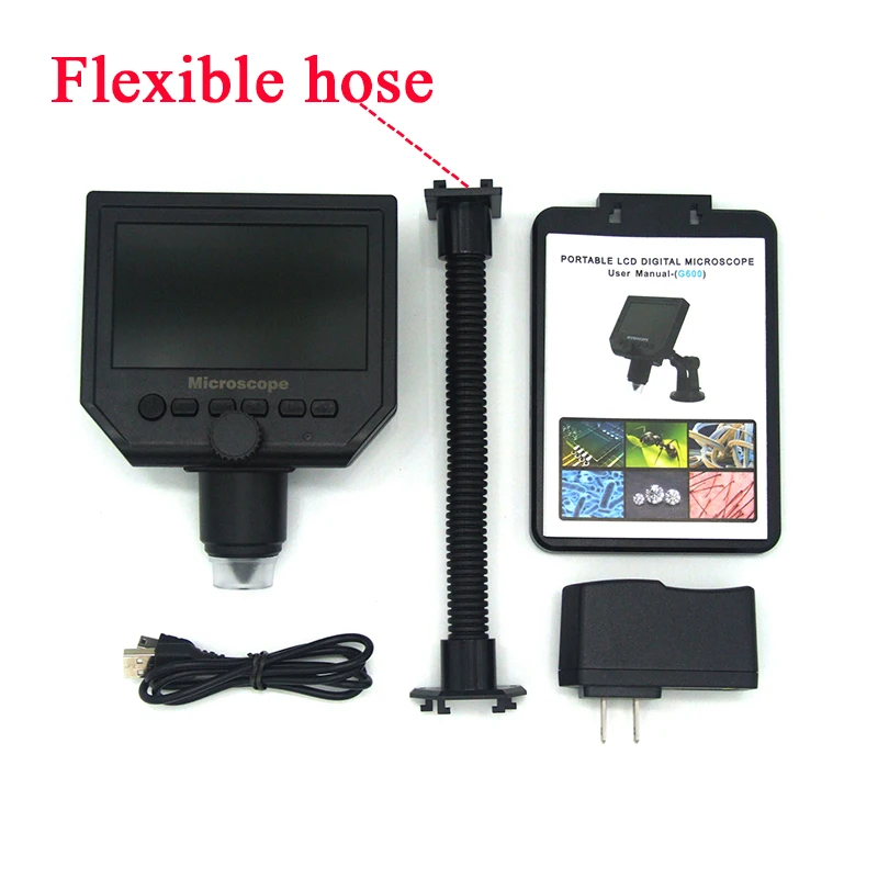 Adjustable hose Jiguoor портативный 600X4," ЖК-цифровой микроскоп 8 светодиодный электронный видеорегистратор микроскопы с HD 3,6 мегапикселей - Цвет: Adjustable hose