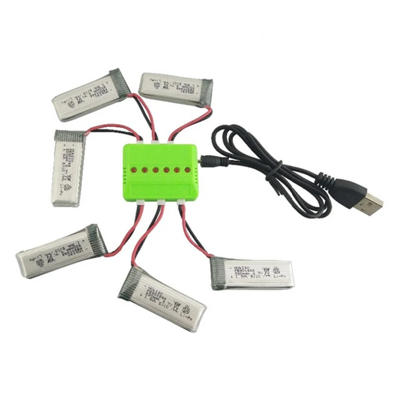 Зарядное устройство для батарей Hubsan Wltoys 1 шт. 3 7 В 150 мАч 200 350 450 600 25c 6 портов USB LiPo