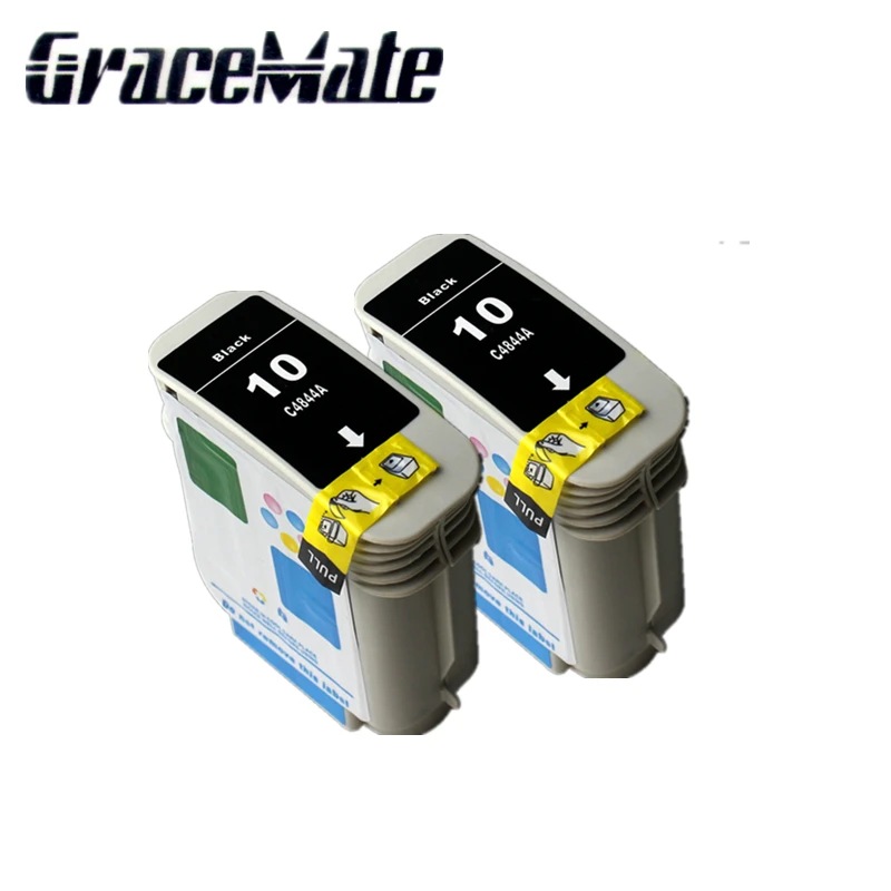 2 шт. черный картридж для HP 10 HP1000 2000 CP1700 2600 Design100 plus110 C4844A C4836A C4837A C4838A|ink cartridge|replacement