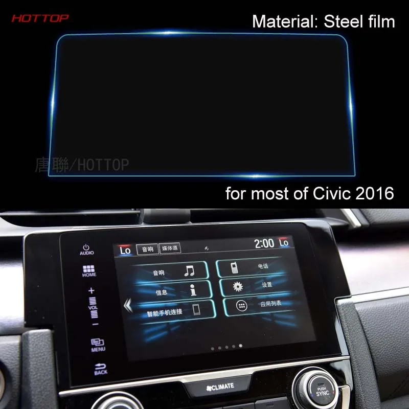 Hottop 10 дюймов GPS навигации Экран Сталь Защитная пленка для Honda Civic Управление из ЖК