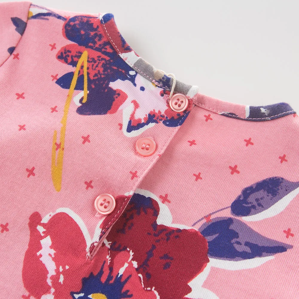 DB5728 dave bella autumn new born baby cotton romper infant clothes girls purple cute floral 1 piece | Детская одежда и обувь