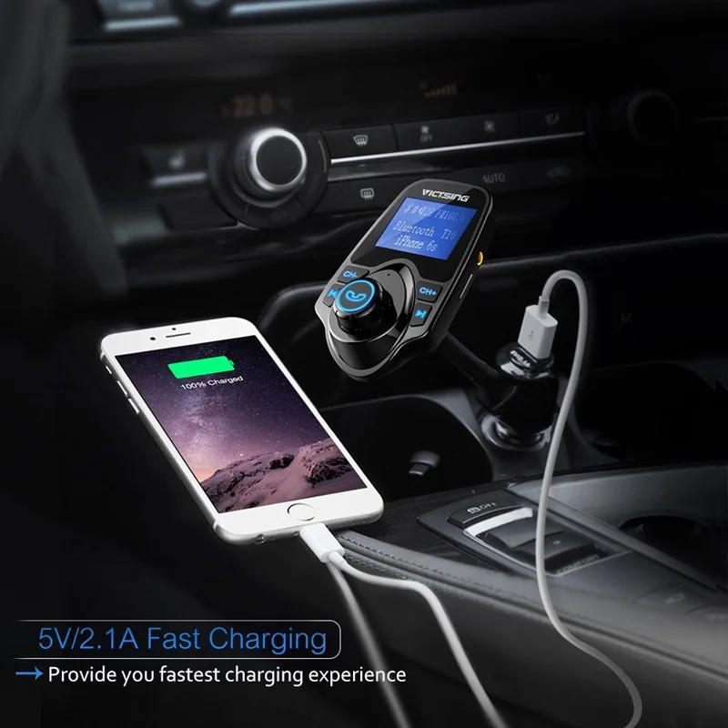 Беспроводной автомобильный радиоприемник VicTsing Bluetooth fm передатчик mp3 плеер