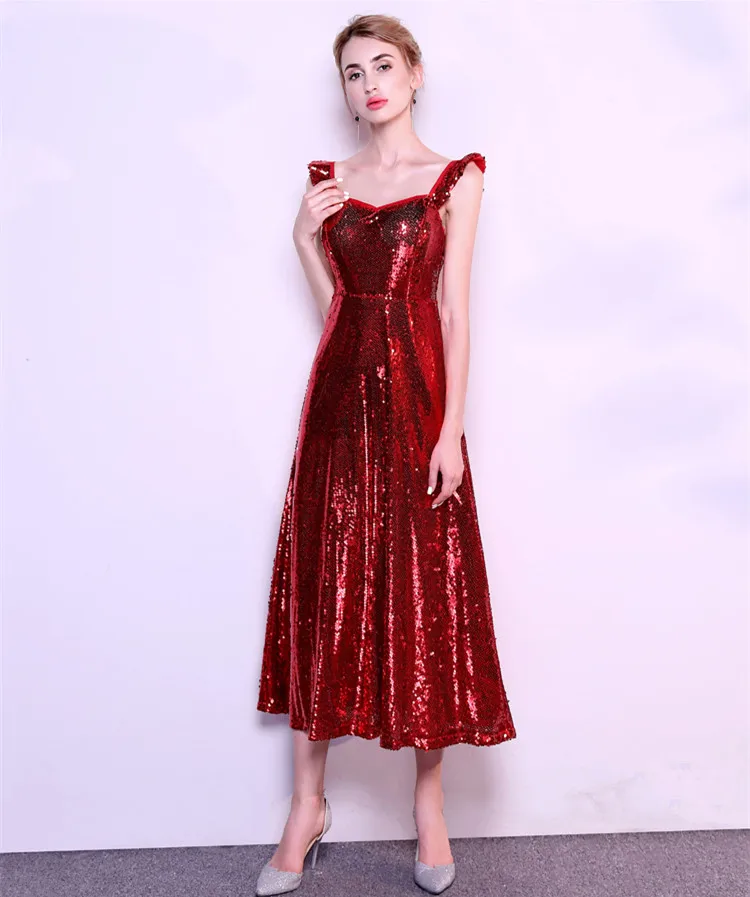 JaneVini Vestidos Charming Burgundy Sequins Evening Dress Spaghetti Straps Backless Formal Mother of Bride Plus Size 2018 | Свадьбы и