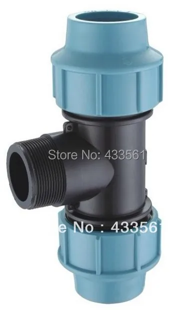 Бесплатная доставка Качество PP компрессионные фитинги Мужской Тройник DN20X1/2