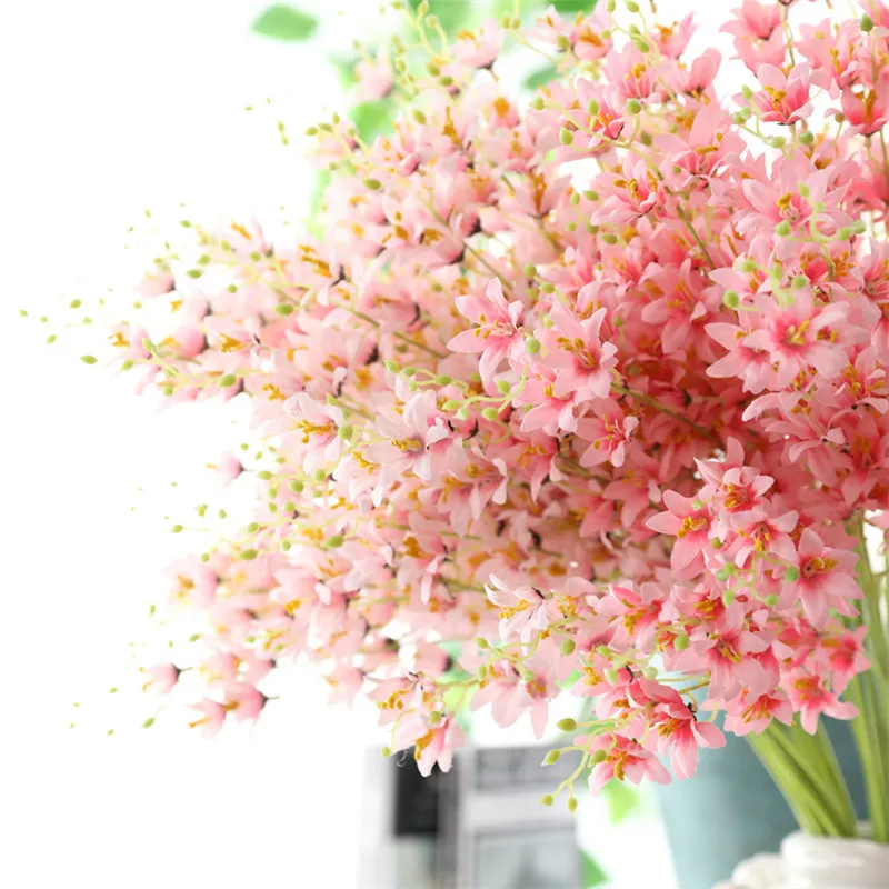 84 см Искусственный Тройник Орхидея длинные ветки шелковые цветы праздничные