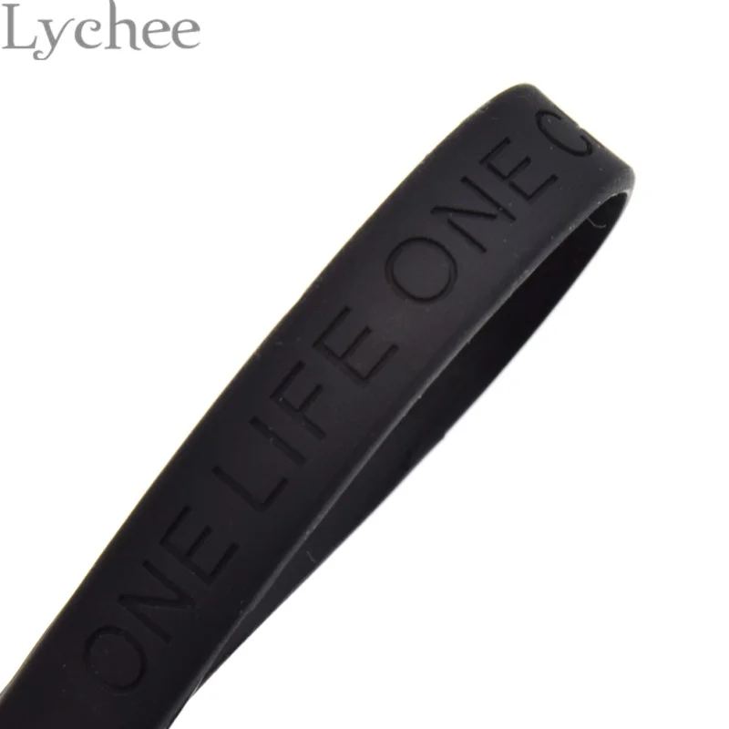 1 шт. тисненая буква One Life Chance силиконовый браслет Черный резиновый ювелирные