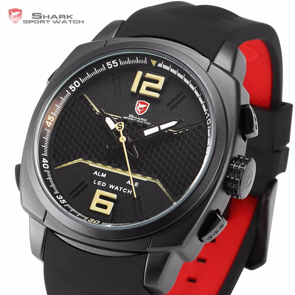 Новые роскошные спортивные часы с белым рифом и акулой мужские со светодиодным