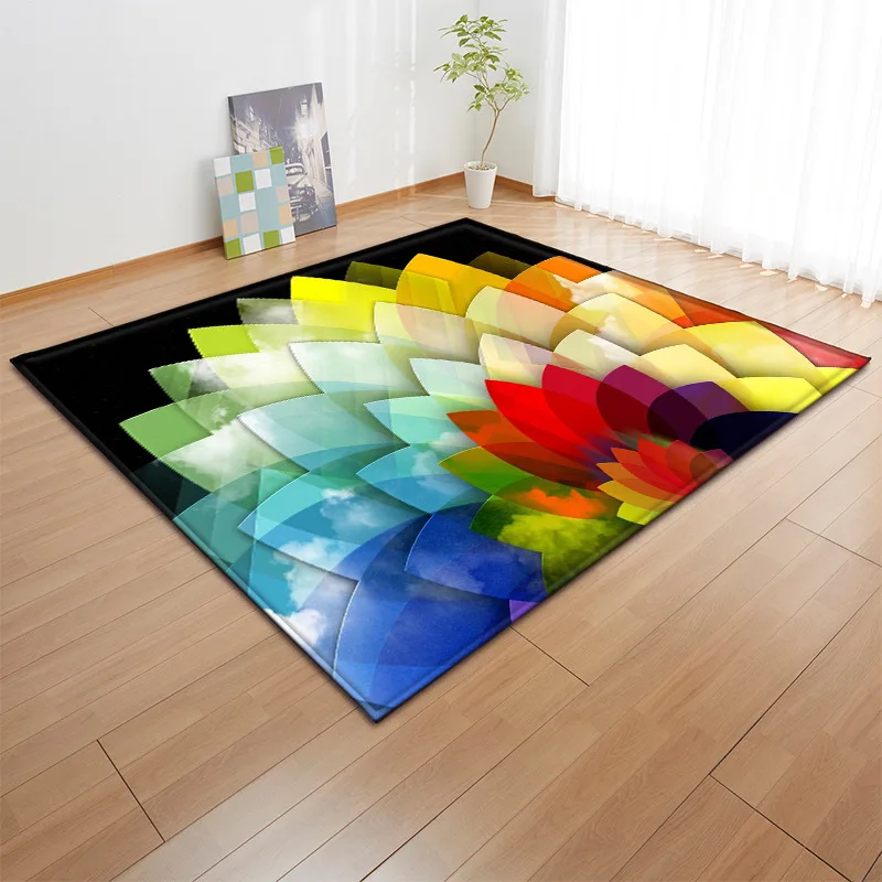 colorful 3d Living room large carpet bedroom rug anti-slip mats alfombra kids area rugs for home living room soft sofa tapete - Цвет: c1221-114