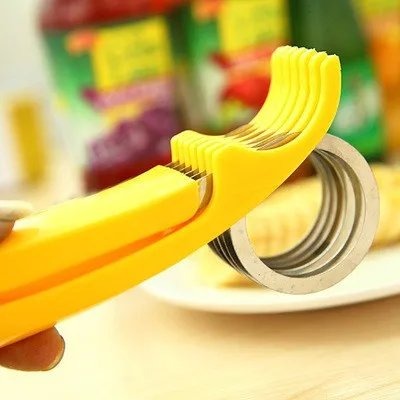 Нержавеющая сталь Банан Slicer Хэм колбаса резак Фрукты Огурец Овощечистка Чоппер
