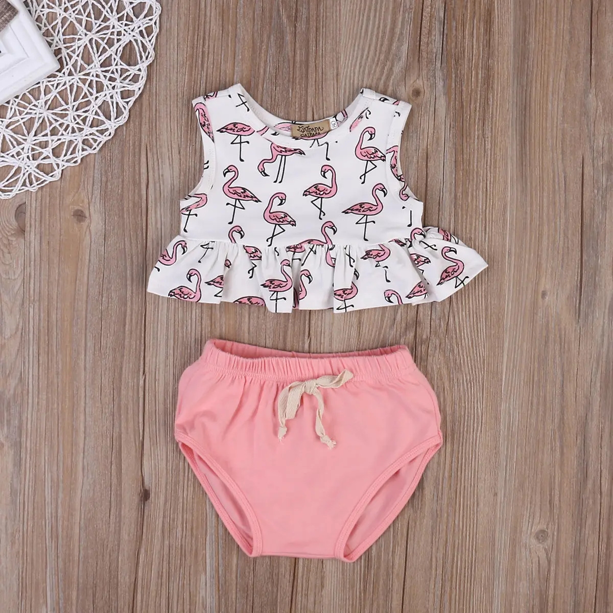 Одежда для новорожденных девочек топы без рукавов + шорты комплект одежды из 2