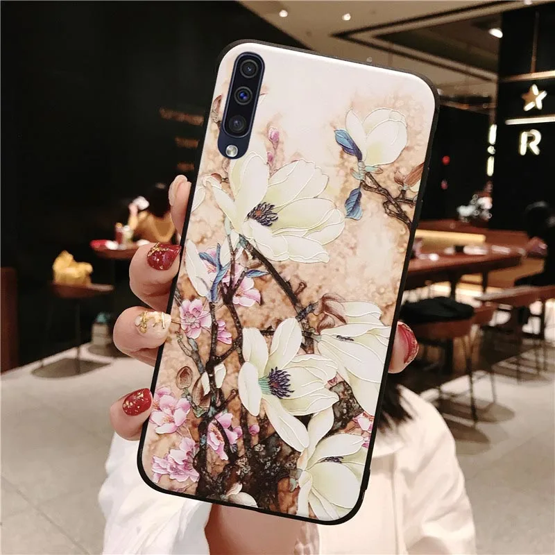 2 Чехол для Samsung Galaxy A50 A505F 3D цветы розы силиконовый чехол для Samsung Galaxy A30 чехол A40 A70 Note 10 S10e S10 Plus - Цвет: 2