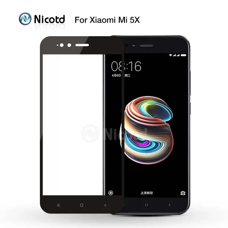 2 шт./лот Nicotd для Xiaomi mi A1/5X 2.5D красочное полное покрытие закаленное стекло Защита экрана для Xiao mi MAX mi X 2 Red mi 4X 4A