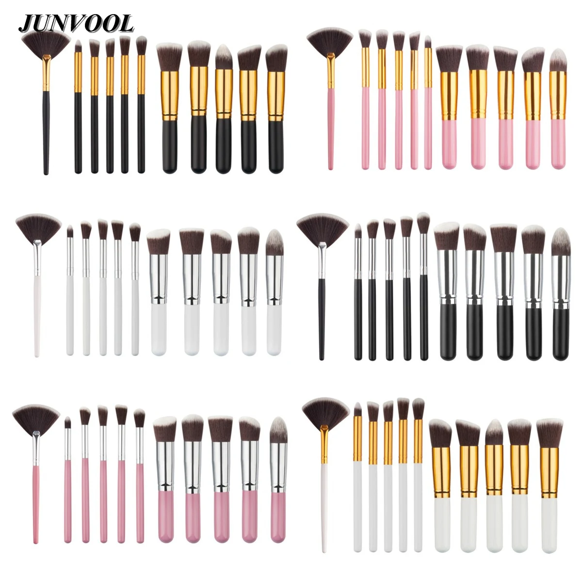 11 шт. набор кистей для макияжа мини розовая синтетическая кабуки косметика