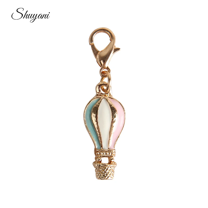23*10mm Hot Air Balloon Charms Pendant Enamel Alloy Floating fit Necklaces Bracelets DIY Jewelry Accessories | Украшения и