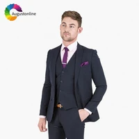 slim fit navy blue men suits wedding tuxedos terno groom wear 3 pieces jacketpantsvest costume homme blazer prom suits