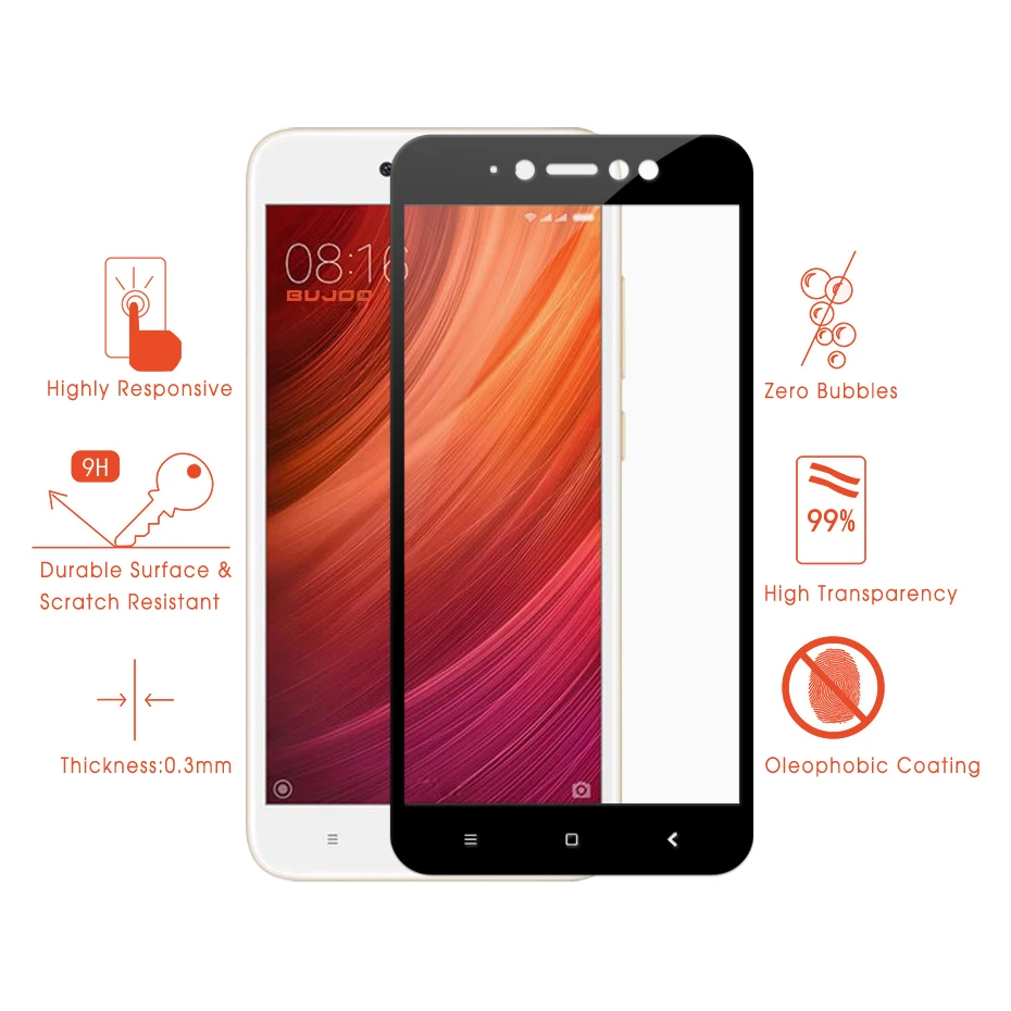 Закаленное стекло для Xiaomi Redmi Note 5A Pro Prime 5 A Xiomi 2 упаковки 100% оригинал 2.5D 9H полное