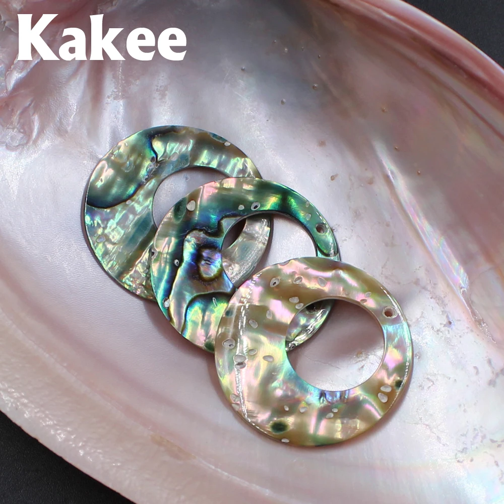 Kakee Wholesale 25 MM Natural Round New Zealand Abalone Shell Beads for Fashion Jewelry Making DIY Female Earrings Materials | Украшения и