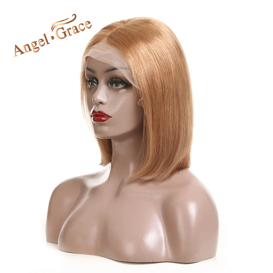 Color As Photo Angel Grace Hair красочный короткий парик-Боб перуанские прямые волосы прямые кружевные передние человеческие волосы парики для женщин боб парики на кружеве - Цвет волос: Color As Photo