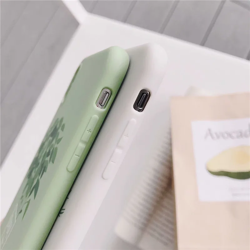1 шт. чехол для телефона s Green Plant TPU мягкий IPhone 8 7 6 6s Plus силиконовый телефона| |