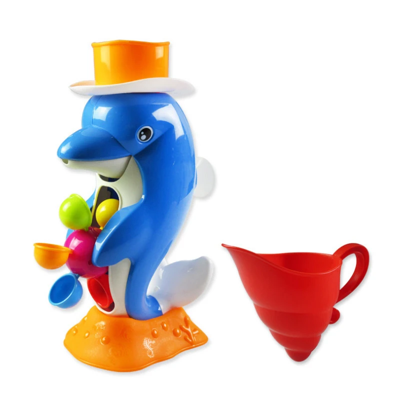 dolphin Детские игрушки для душа, милая утка, водное колесо, игрушка Дельфин, детский подарок на день рождения, детские рождественские игрушки для плавания - Цвет: dolphin