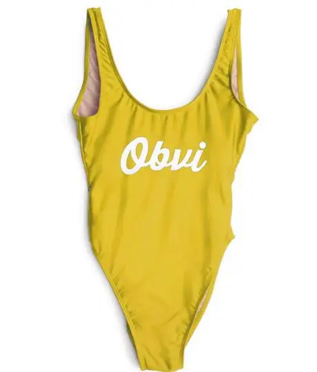 

High Quality Swimwear Customzie Style Backless OBVI Swimsuit One Piece Bathing suits Beachwear Bodysuit Jumpsuit Rompers