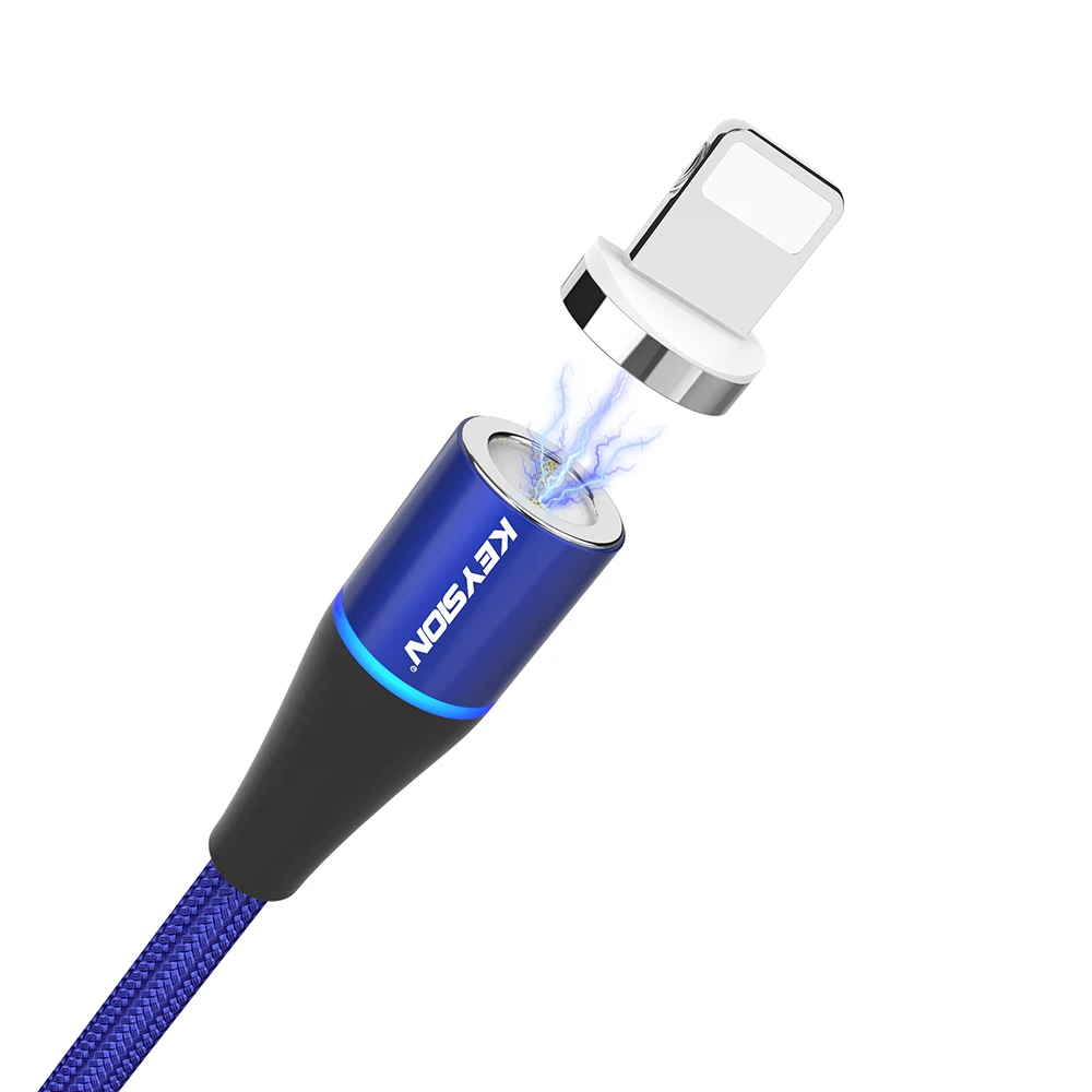 Blue 1m KEYSION 5A usb type-C супер быстрый зарядный Магнитный кабель для huawei P30 mate 20 Pro honor 20 10i USB C Магнитный зарядный провод для телефона - Цвет: Blue 1m