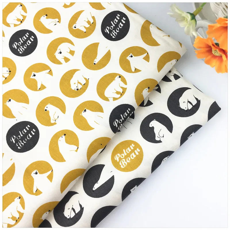 Хлопчатобумажная ткань с рисунком медведя из мультфильма для детей домашний