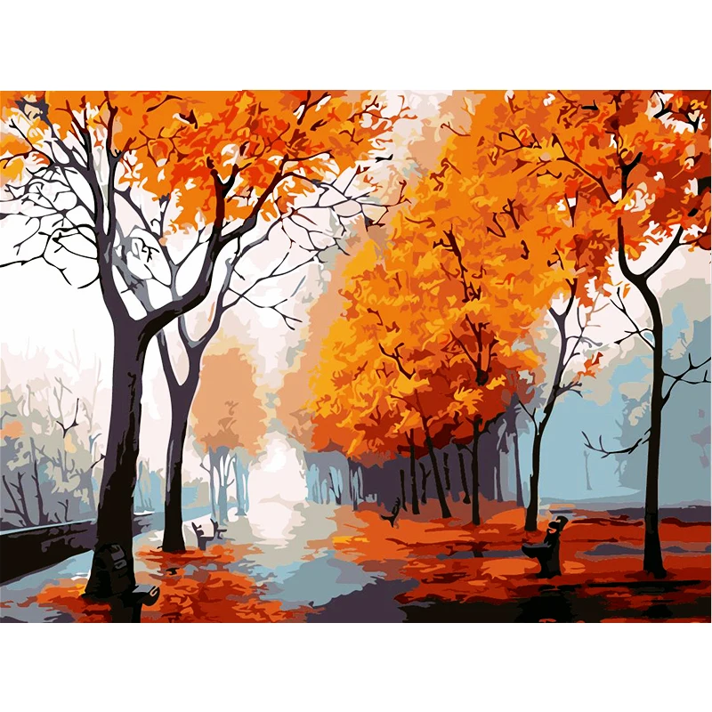 Павшие листья алмазная живопись вышивка крестиком сценический Полный Круглый