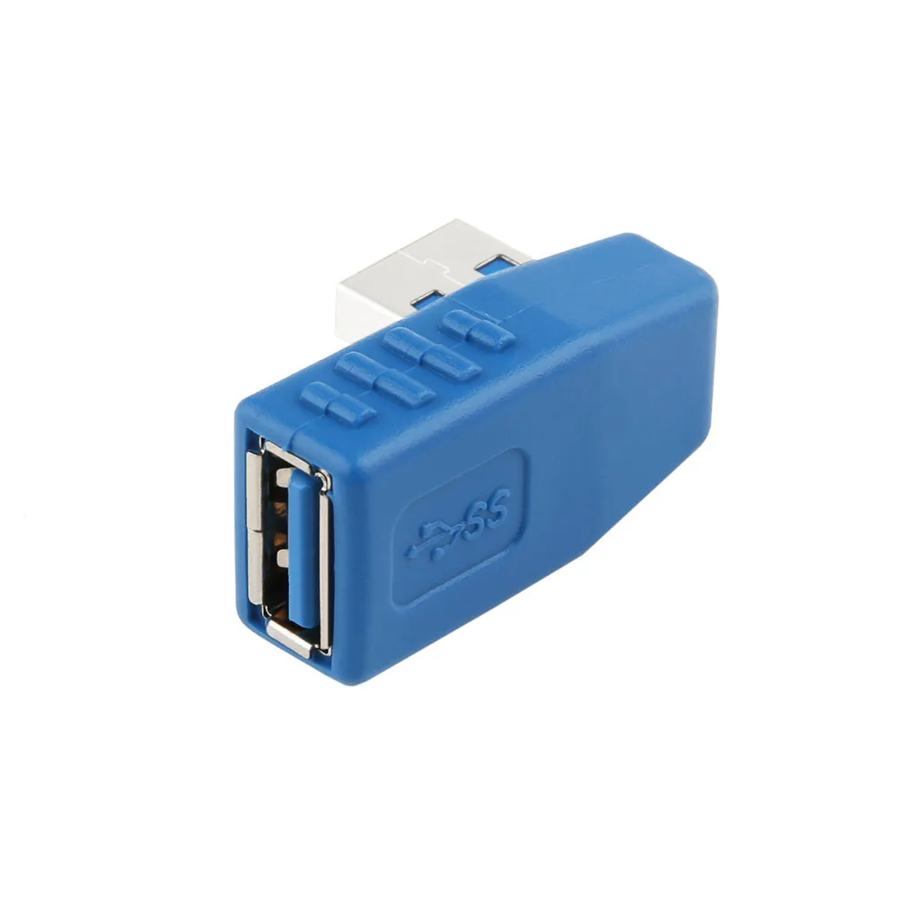 Синий 90 градусов по вертикали влево вправо вверх вниз Угловой USB 3,0 мужчин и женщин M/F адаптер соединитель конвертер