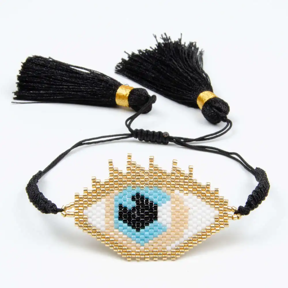Go2boho браслет от сглаза миюки браслеты золотые бусины дельки женские ювелирные
