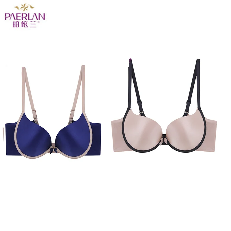 

PAERLAN [2 pieces] sexy deep V cup bra female push underwear seamless bra backless stitching smooth underwear female