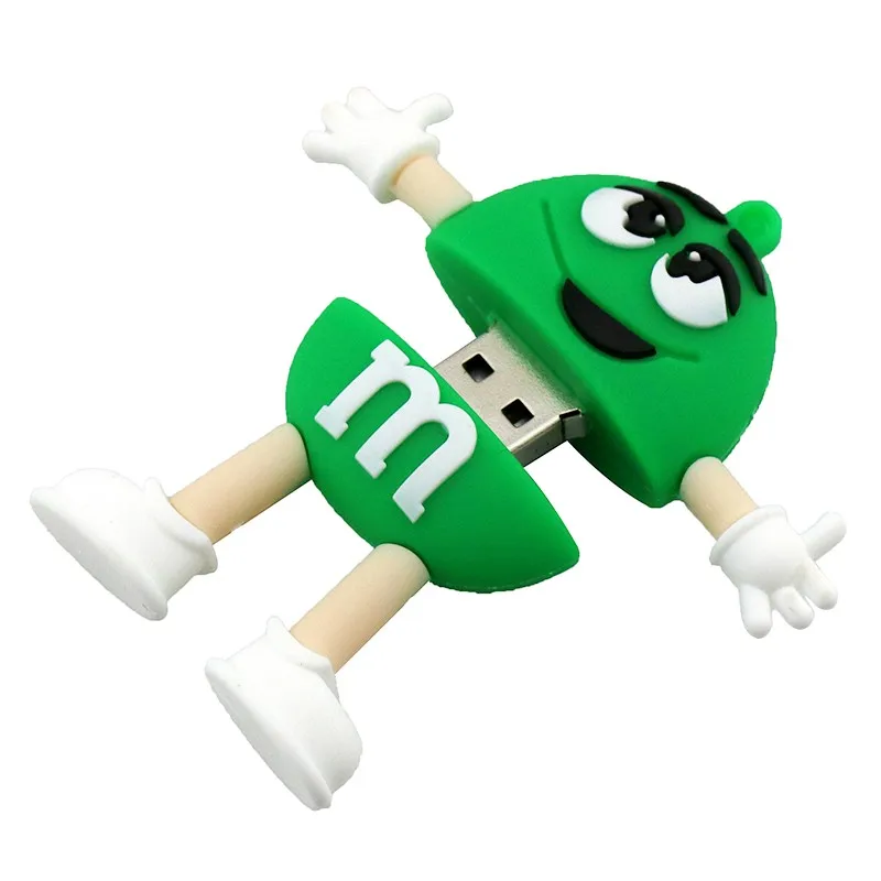 Милый мультяшный usb-накопитель M& M Rainbow Bean, 4 ГБ, 8 ГБ, 16 ГБ, 32 ГБ, 64 ГБ, флеш-накопитель USB 2,0, флеш-карта памяти, 6 цветов на выбор