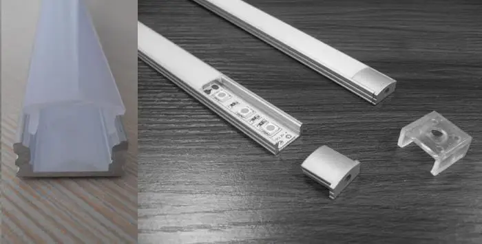 

U-образный алюминиевый канал/профиль с зеркальной крышкой и монтажными зажимами для установки светодиодной ленты, 1 м/3,3 фута