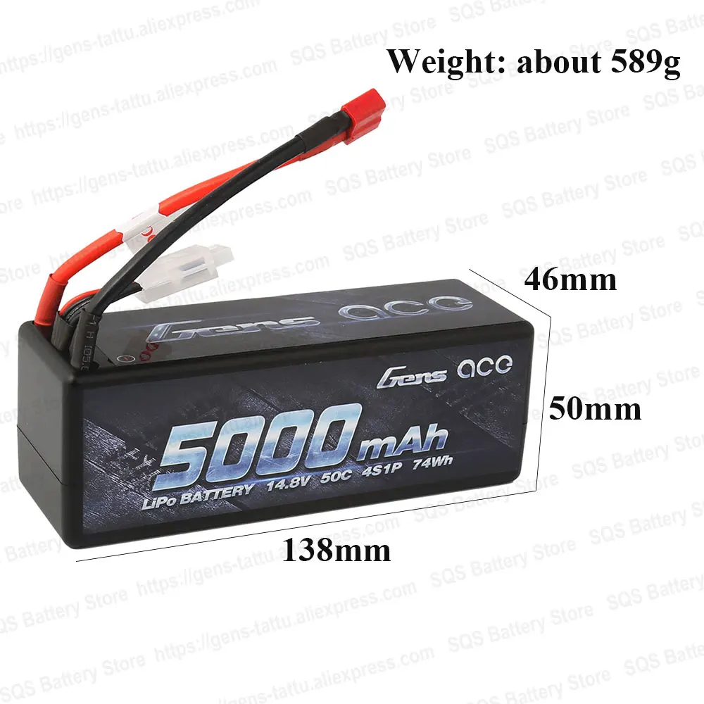 Gens ace Lipo аккумулятор 14,8 V 5000mAh Lipo 4S 50C RC аккумулятор Deans разъем для 1/8 1/10 автомобилей RC лодка высокая производительность