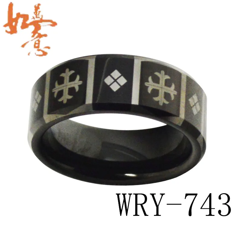 Ручная работа 8 мм широкое черное Ювелирное кольцо из вольфрама со специальным