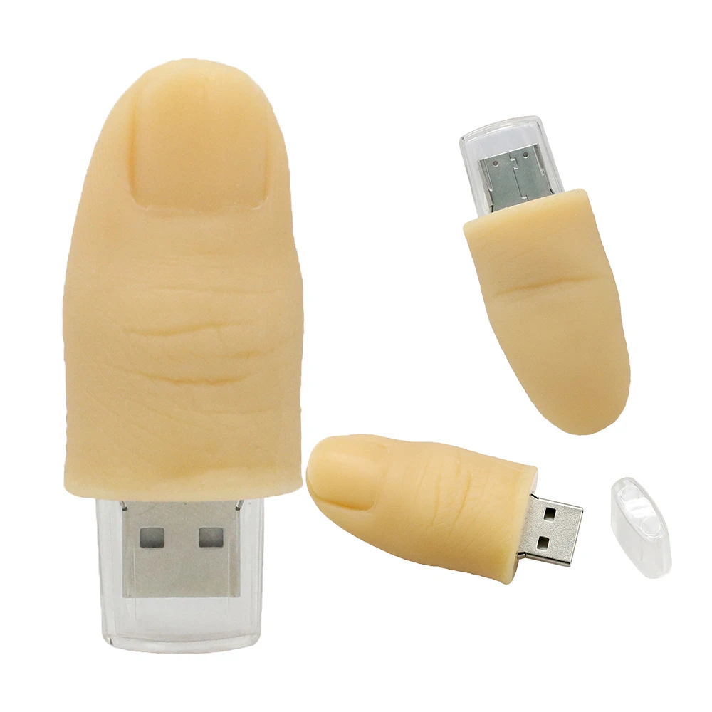 Флеш накопитель с мультяшным пальцем USB флеш 8 ГБ 16 32 64 128 256 2.0 Flash Memory Stick Thumb Cle Memoria