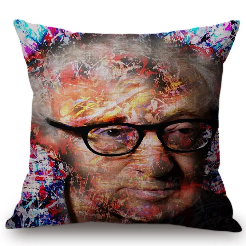 Наволочка для подушки из хлопка и льна с изображением знаменитостей|cushion cover|painting