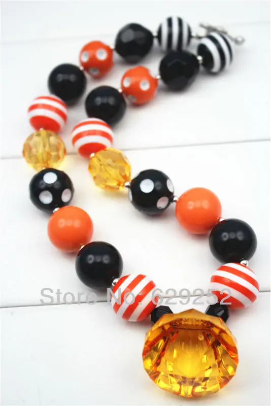 Грубая жевательная резинка для Хэллоуина черная и оранжевая бусина девочек