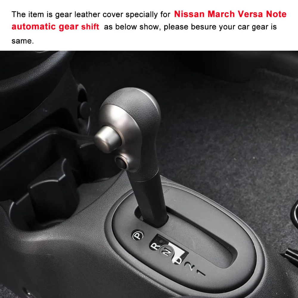 Чехол накладка для Nissan March Versa Note ручной работы из натуральной кожи|gear cover|car gear